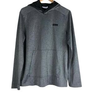 Calvin Klein Hoodie Mens S Gray Performance Lightweight Relaxed Minimalist